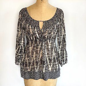 BCBG MaxAzria 100% Silk Women's 3/4-Sleeve Blouse